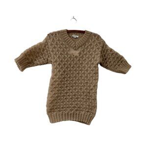 Sunnei Womens Taupe V Neck Knit Woven Tshirt Size Medium NEW